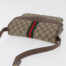 GUCCI GG Supreme Web Sherry Line Shoulder Bag PVC Beige Gold Auth BA13090-6