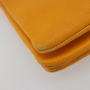 CELINE Trio Shoulder Bag Leather Yellow Gold Auth BA13091-16