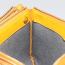 CELINE Trio Shoulder Bag Leather Yellow Gold Auth BA13091-21