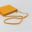 CELINE Trio Shoulder Bag Leather Yellow Gold Auth BA13091-7