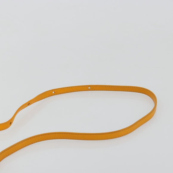 CELINE Trio Shoulder Bag Leather Yellow Gold Auth BA13091