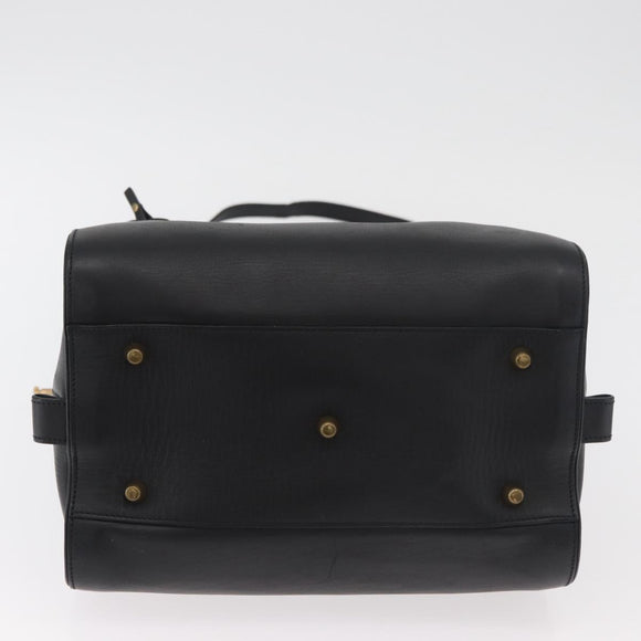 Chloe Aurora Paddington Hand Bag Leather 2way Black Gold Auth BA13096V