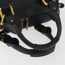 Chloe Aurora Paddington Hand Bag Leather 2way Black Gold Auth BA13096V-7