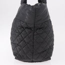 CHANEL Cococoon Tote Bag Nylon Black Silver CC Auth BA13097-5