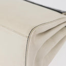 CHANEL Choco Bar Chain Shoulder Bag Leather White Silver black CC Auth BA13099A-14