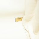 CHANEL Choco Bar Chain Shoulder Bag Leather White Silver black CC Auth BA13099A-24
