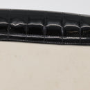 CHANEL Choco Bar Chain Shoulder Bag Leather White Silver black CC Auth BA13099A-4