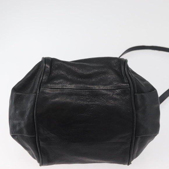Chloe Etel Handtas Leer 2way Zwart Goud Auth BA13103
