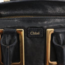 Chloe Etel Handtas Leer 2way Zwart Goud Auth BA13103-17