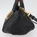 Chloe Etel Handtas Leer 2way Zwart Goud Auth BA13103-5