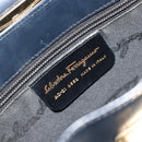 Salvatore Ferragamo Gancini Umhängetasche Leder Navy Gold Auth BA13105-12