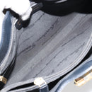Salvatore Ferragamo Gancini Umhängetasche Leder Navy Gold Auth BA13105-11