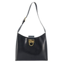 Salvatore Ferragamo Gancini Umhängetasche Leder Navy Gold Auth BA13105-13