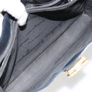 Salvatore Ferragamo Gancini Umhängetasche Leder Navy Gold Auth BA13105-22