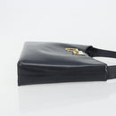 Salvatore Ferragamo Gancini Umhängetasche Leder Navy Gold Auth BA13105-3