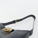 Salvatore Ferragamo Gancini Umhängetasche Leder Navy Gold Auth BA13105-8