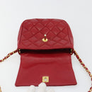 CHANEL Matelassé Ketten-Umhängetasche Lammleder Rot Gold CC Authentisch BA13106-15