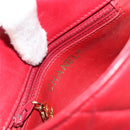 CHANEL Matelassé Ketten-Umhängetasche Lammleder Rot Gold CC Authentisch BA13106-16