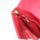 CHANEL Matelassé Ketten-Umhängetasche Lammleder Rot Gold CC Authentisch BA13106-19