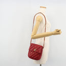 CHANEL Matelassé Ketten-Umhängetasche Lammleder Rot Gold CC Authentisch BA13106-24