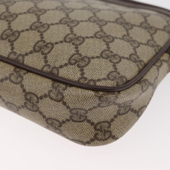 GUCCI GG Supreme Shoulder Bag PVC Beige Gold 97 02 068 Auth BA13116