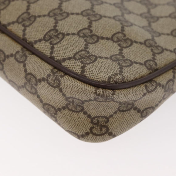 GUCCI GG Supreme Shoulder Bag PVC Beige Gold 97 02 068 Auth BA13116