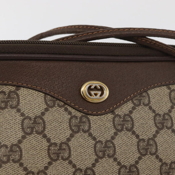 GUCCI GG Supreme Shoulder Bag PVC Beige Gold 97 02 068 Auth BA13116