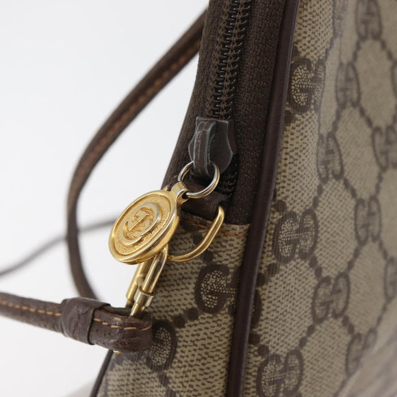 GUCCI GG Supreme Shoulder Bag PVC Beige Gold 97 02 068 Auth BA13116