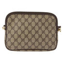 GUCCI GG Supreme Shoulder Bag PVC Beige Gold 97 02 068 Auth BA13116-3