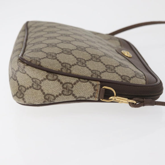GUCCI GG Supreme Shoulder Bag PVC Beige Gold 97 02 068 Auth BA13116