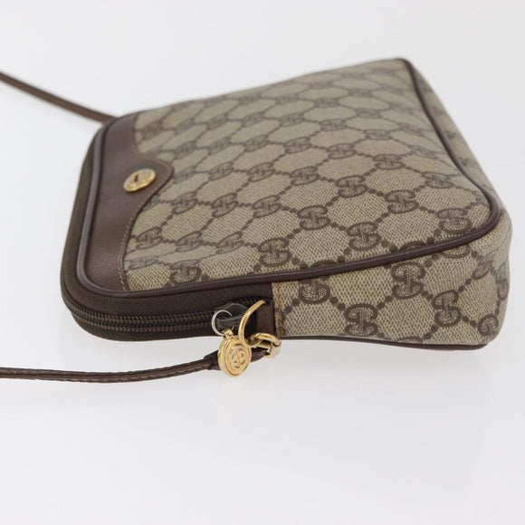 GUCCI GG Supreme Shoulder Bag PVC Beige Gold 97 02 068 Auth BA13116