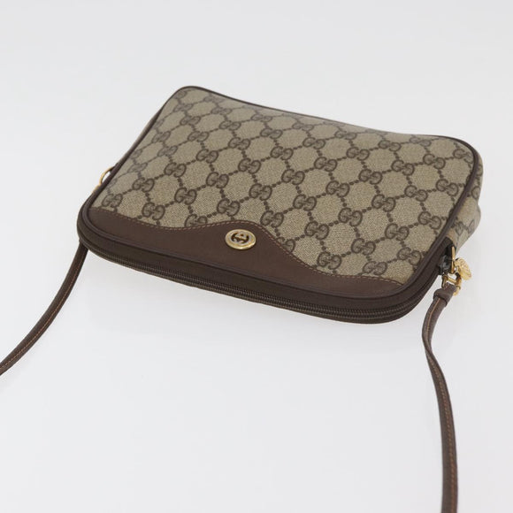 GUCCI GG Supreme Shoulder Bag PVC Beige Gold 97 02 068 Auth BA13116
