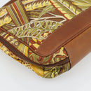 Salvatore Ferragamo Hand Bag Canvas Khaki Gold Auth BA13119-14