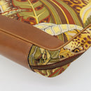 Salvatore Ferragamo Hand Bag Canvas Khaki Gold Auth BA13119-15