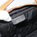 Salvatore Ferragamo Hand Bag Canvas Khaki Gold Auth BA13119-12