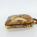 Salvatore Ferragamo Hand Bag Canvas Khaki Gold Auth BA13119-4