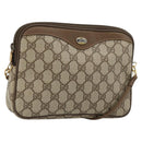 GUCCI GG Supreme Shoulder Bag PVC Beige Gold 97 02 068 Auth BA13121-1