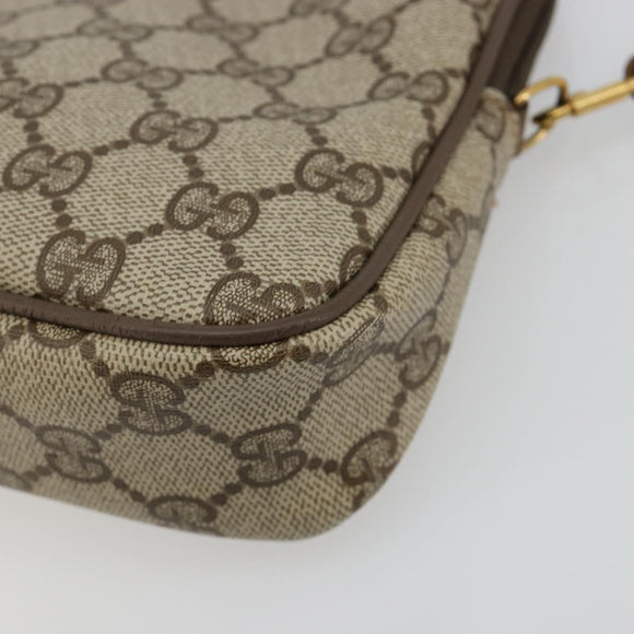 GUCCI GG Supreme Shoulder Bag PVC Beige Gold 97 02 068 Auth BA13121