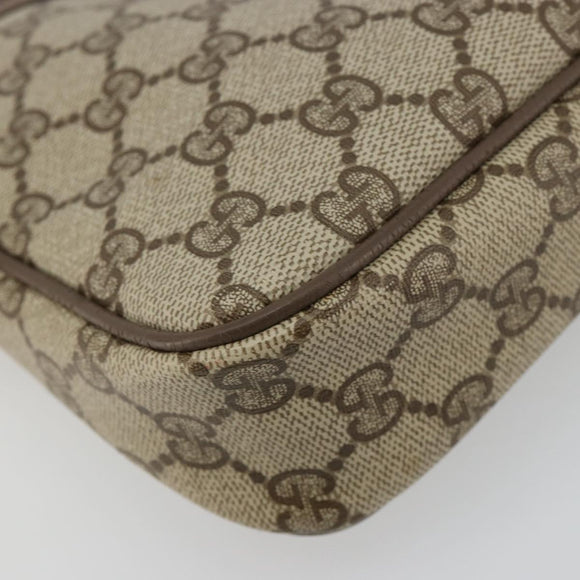 GUCCI GG Supreme Shoulder Bag PVC Beige Gold 97 02 068 Auth BA13121