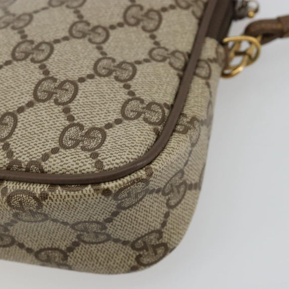 GUCCI GG Supreme Shoulder Bag PVC Beige Gold 97 02 068 Auth BA13121