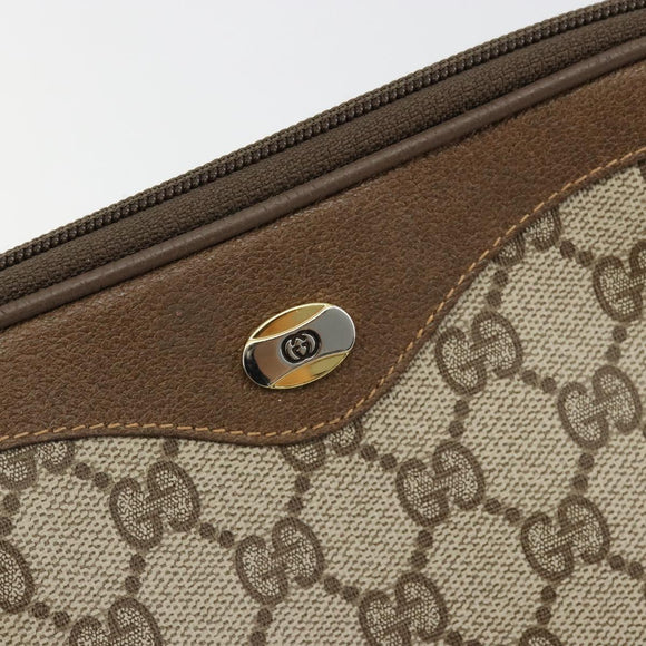 GUCCI GG Supreme Shoulder Bag PVC Beige Gold 97 02 068 Auth BA13121