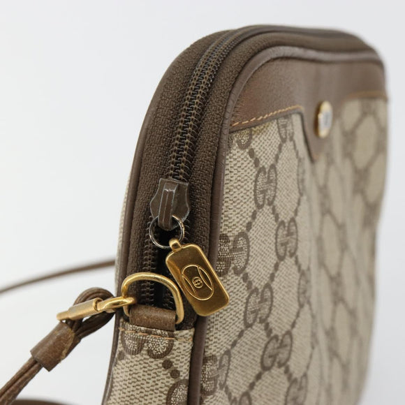 GUCCI GG Supreme Shoulder Bag PVC Beige Gold 97 02 068 Auth BA13121