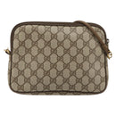 GUCCI GG Supreme Shoulder Bag PVC Beige Gold 97 02 068 Auth BA13121-2