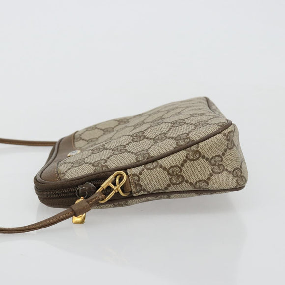 GUCCI GG Supreme Shoulder Bag PVC Beige Gold 97 02 068 Auth BA13121