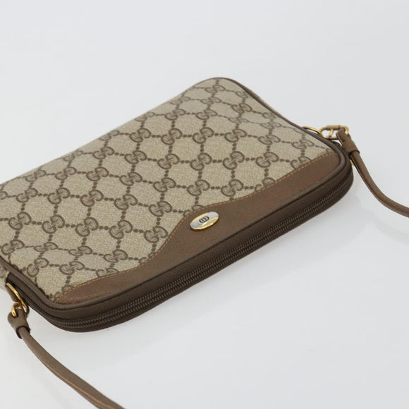 GUCCI GG Supreme Shoulder Bag PVC Beige Gold 97 02 068 Auth BA13121