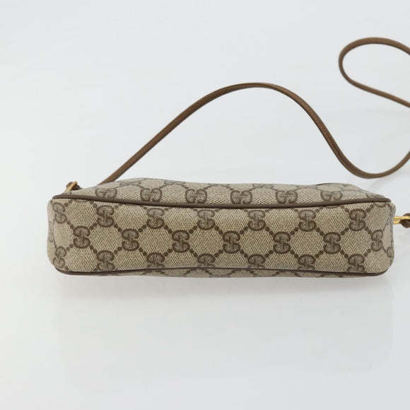 GUCCI GG Supreme Shoulder Bag PVC Beige Gold 97 02 068 Auth BA13121