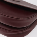 CARTIER Must Line Shoulder Bag Leather Bordeaux Gold Auth BA13122-11