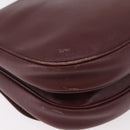 CARTIER Must Line Shoulder Bag Leather Bordeaux Gold Auth BA13122-12