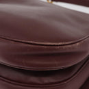 CARTIER Must Line Shoulder Bag Leather Bordeaux Gold Auth BA13122-13
