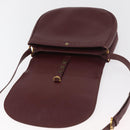 CARTIER Must Line Shoulder Bag Leather Bordeaux Gold Auth BA13122-14